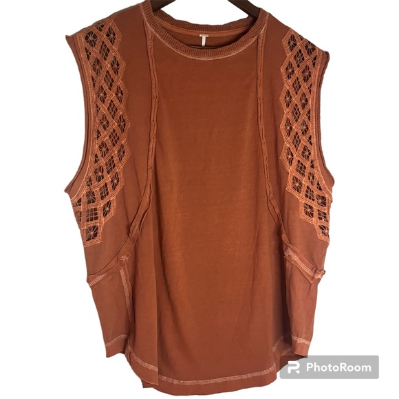 Free People Women’s Table for Two Tee Tunic Top Color Bronzer Size XS - Picture 3 of 15